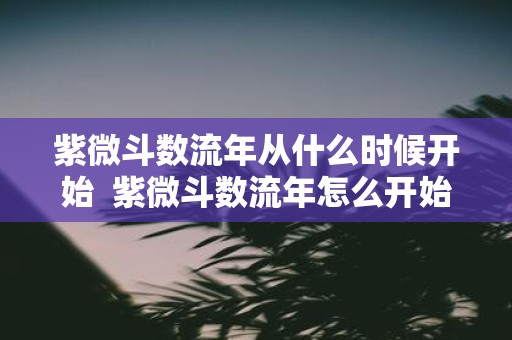 紫微斗数流年从什么时候开始 紫微斗数流年怎么开始算