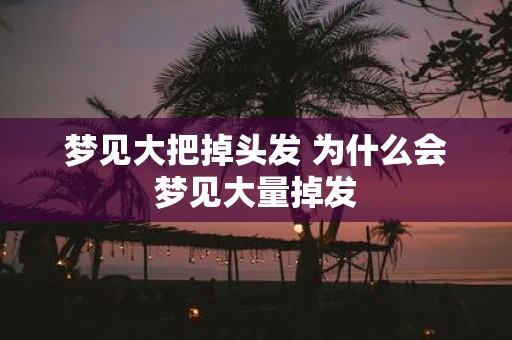 梦见大把掉头发 为什么会梦见大量掉发