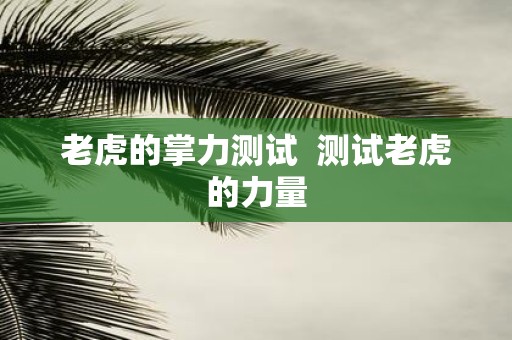 老虎的掌力测试 测试老虎的力量