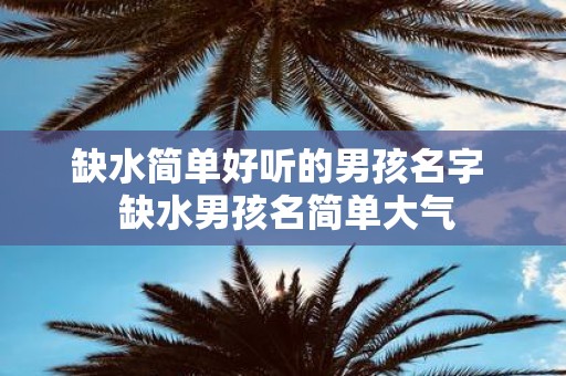 缺水简单好听的男孩名字 缺水男孩名简单大气