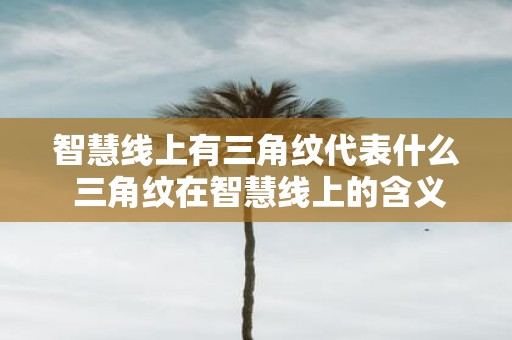智慧线上有三角纹代表什么 三角纹在智慧线上的含义