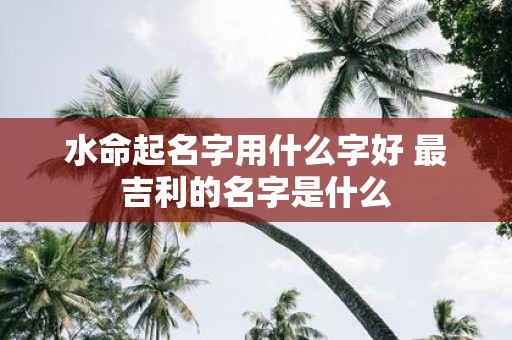 水命起名字用什么字好 最吉利的名字是什么