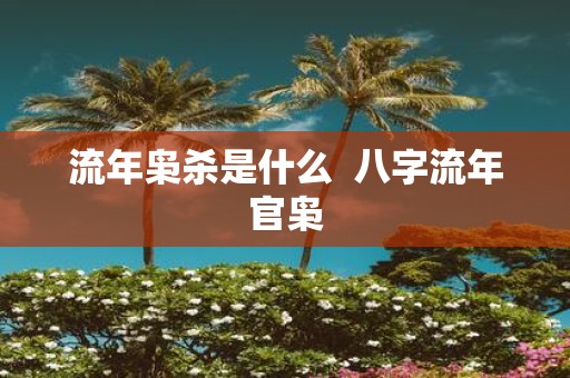 流年枭杀是什么 八字流年官枭