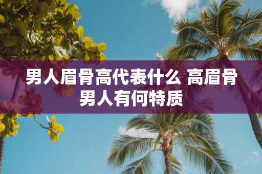 男人眉骨高代表什么 高眉骨男人有何特质