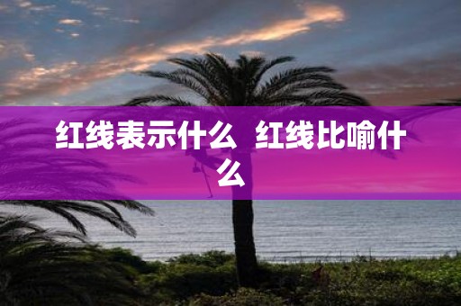 红线表示什么 红线比喻什么