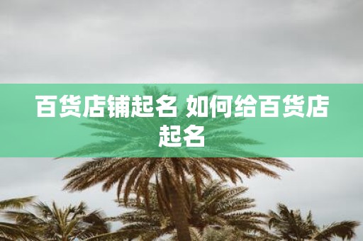百货店铺起名 如何给百货店起名