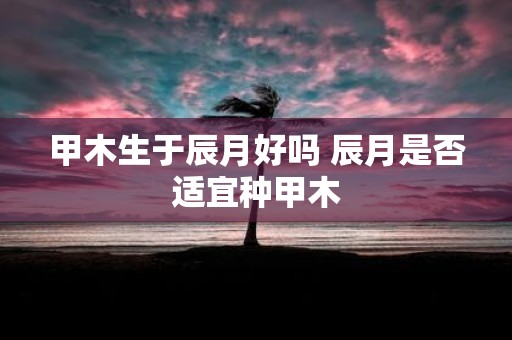 甲木生于辰月好吗 辰月是否适宜种甲木
