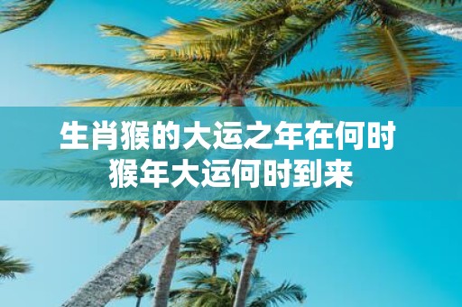生肖猴的大运之年在何时 猴年大运何时到来