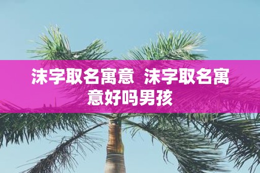 沫字取名寓意 沫字取名寓意好吗男孩