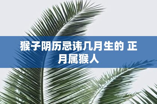猴子阴历忌讳几月生的 正月属猴人