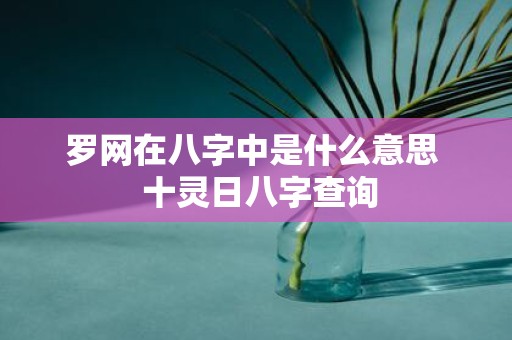 罗网在八字中是什么意思 十灵日八字查询