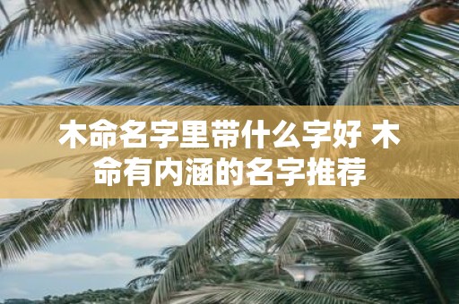 木命名字里带什么字好 木命有内涵的名字推荐