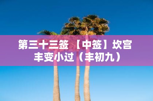 第三十三签 【中签】坎宫 丰变小过（丰初九）