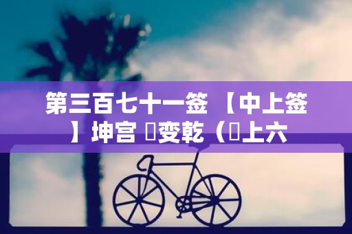 第三百七十一签 【中上签】坤宫 夬变乾（夬上六