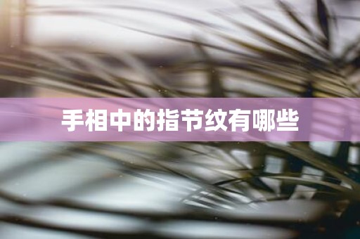 手相中的指节纹有哪些