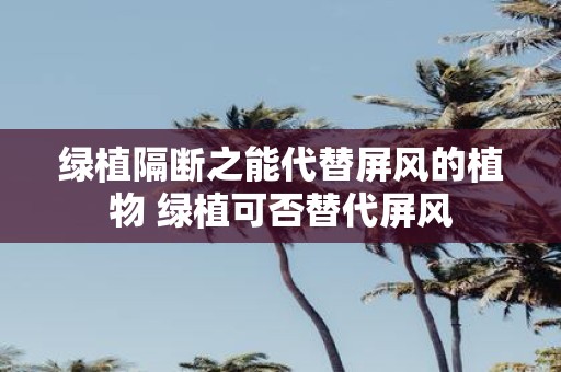 绿植隔断之能代替屏风的植物 绿植可否替代屏风