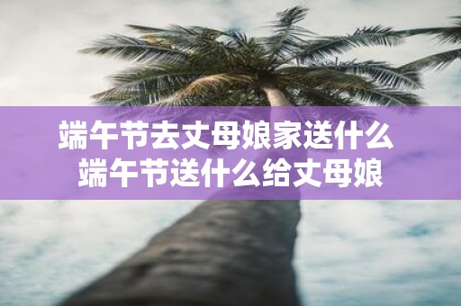 端午节去丈母娘家送什么 端午节送什么给丈母娘
