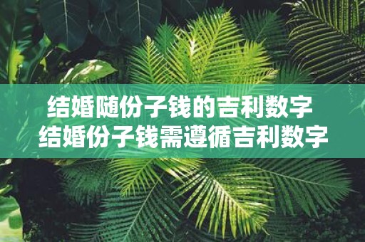 结婚随份子钱的吉利数字 结婚份子钱需遵循吉利数字吗