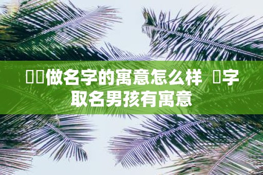 犇犇做名字的寓意怎么样 燚字取名男孩有寓意