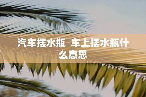 汽车摆水瓶 车上摆水瓶什么意思