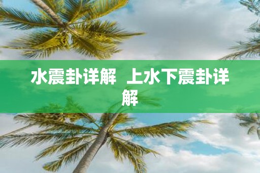 水震卦详解 上水下震卦详解