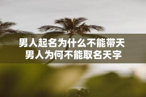 男人起名为什么不能带天 男人为何不能取名天字