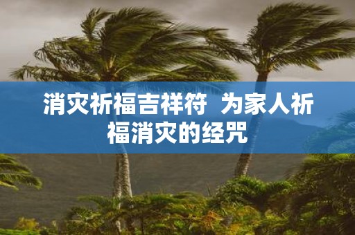 消灾祈福吉祥符 为家人祈福消灾的经咒