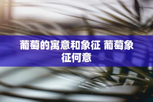 葡萄的寓意和象征 葡萄象征何意