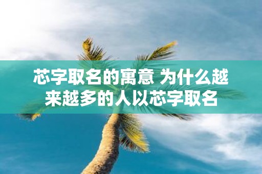 芯字取名的寓意 为什么越来越多的人以芯字取名