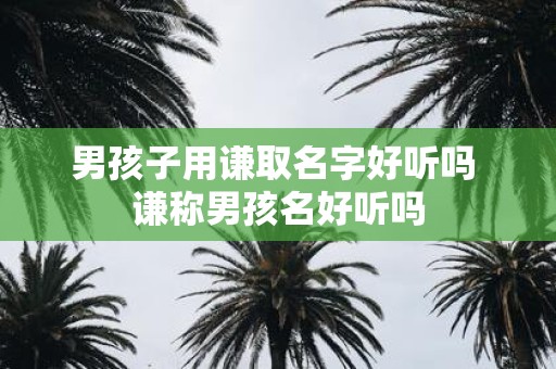 男孩子用谦取名字好听吗 谦称男孩名好听吗