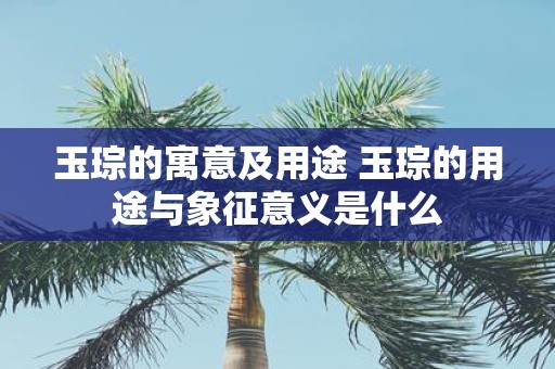 玉琮的寓意及用途 玉琮的用途与象征意义是什么