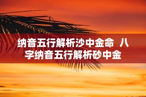 纳音五行解析沙中金命 八字纳音五行解析砂中金