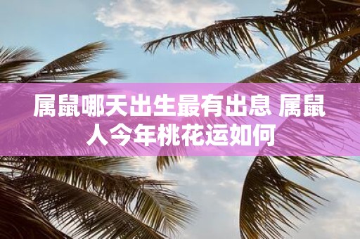属鼠哪天出生最有出息 属鼠人今年桃花运如何