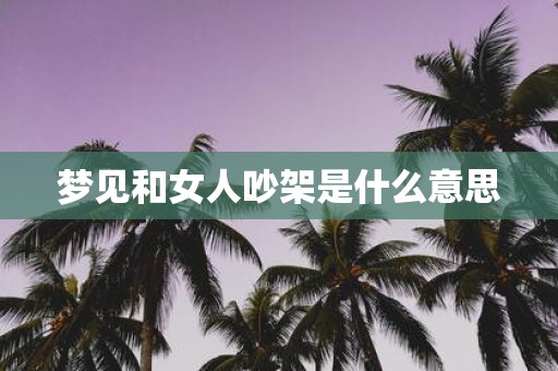 梦见和女人吵架是什么意思