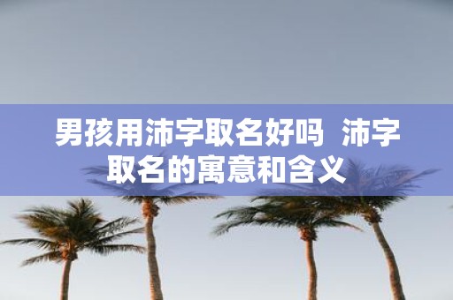 男孩用沛字取名好吗 沛字取名的寓意和含义