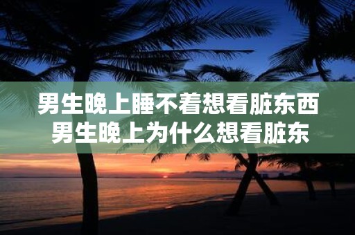 男生晚上睡不着想看脏东西 男生晚上为什么想看脏东西