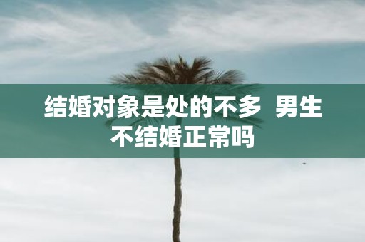 结婚对象是处的不多 男生不结婚正常吗