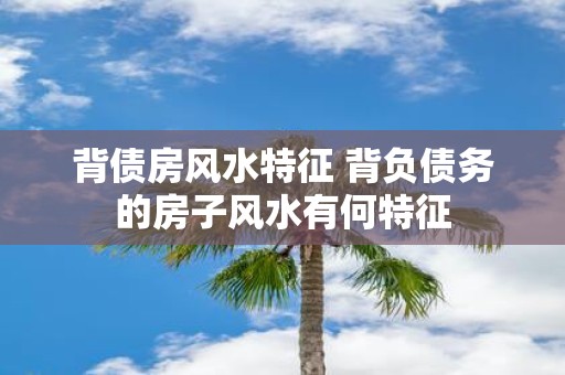 背债房风水特征 背负债务的房子风水有何特征