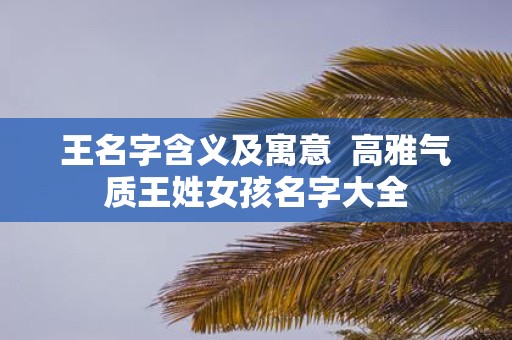 王名字含义及寓意 高雅气质王姓女孩名字大全