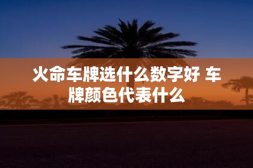 火命车牌选什么数字好 车牌颜色代表什么