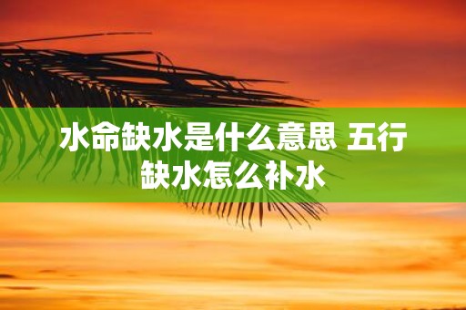 水命缺水是什么意思 五行缺水怎么补水