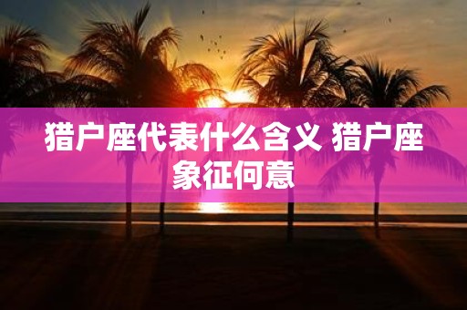 猎户座代表什么含义 猎户座象征何意