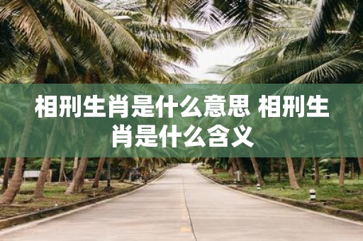 相刑生肖是什么意思 相刑生肖是什么含义