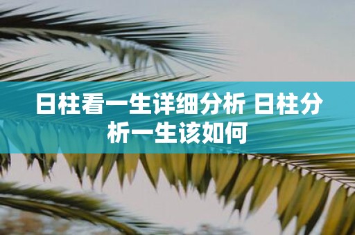 日柱看一生详细分析 日柱分析一生该如何