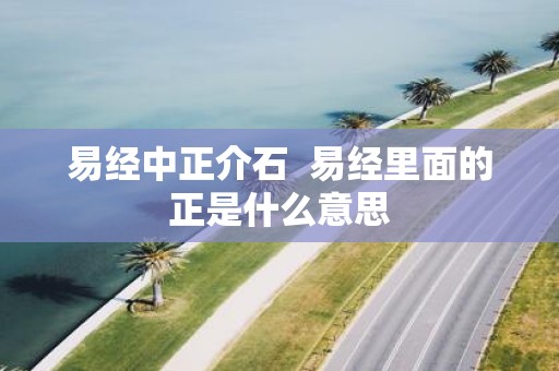 易经中正介石 易经里面的正是什么意思