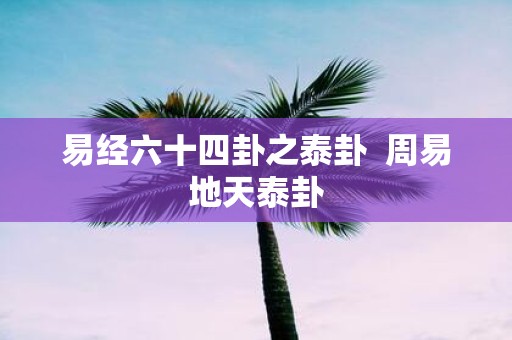 易经六十四卦之泰卦 周易地天泰卦
