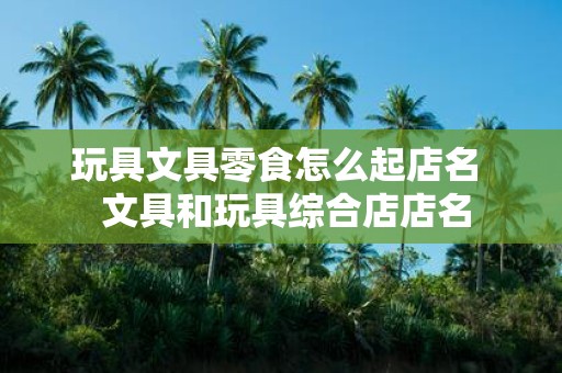 玩具文具零食怎么起店名 文具和玩具综合店店名