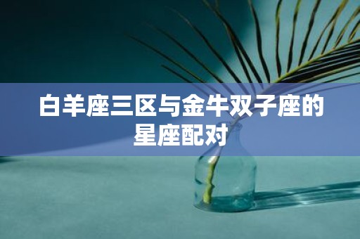 白羊座三区与金牛双子座的星座配对