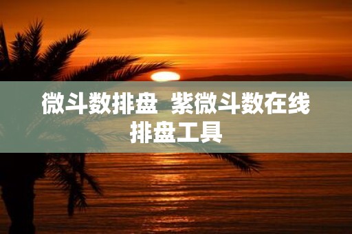 微斗数排盘 紫微斗数在线排盘工具