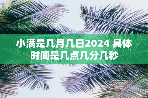 小满是几月几日2025 具体时间是几点几分几秒